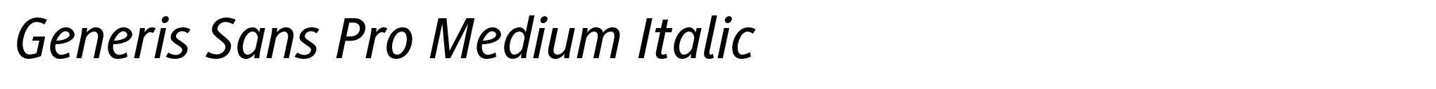Generis Sans Pro Medium Italic image